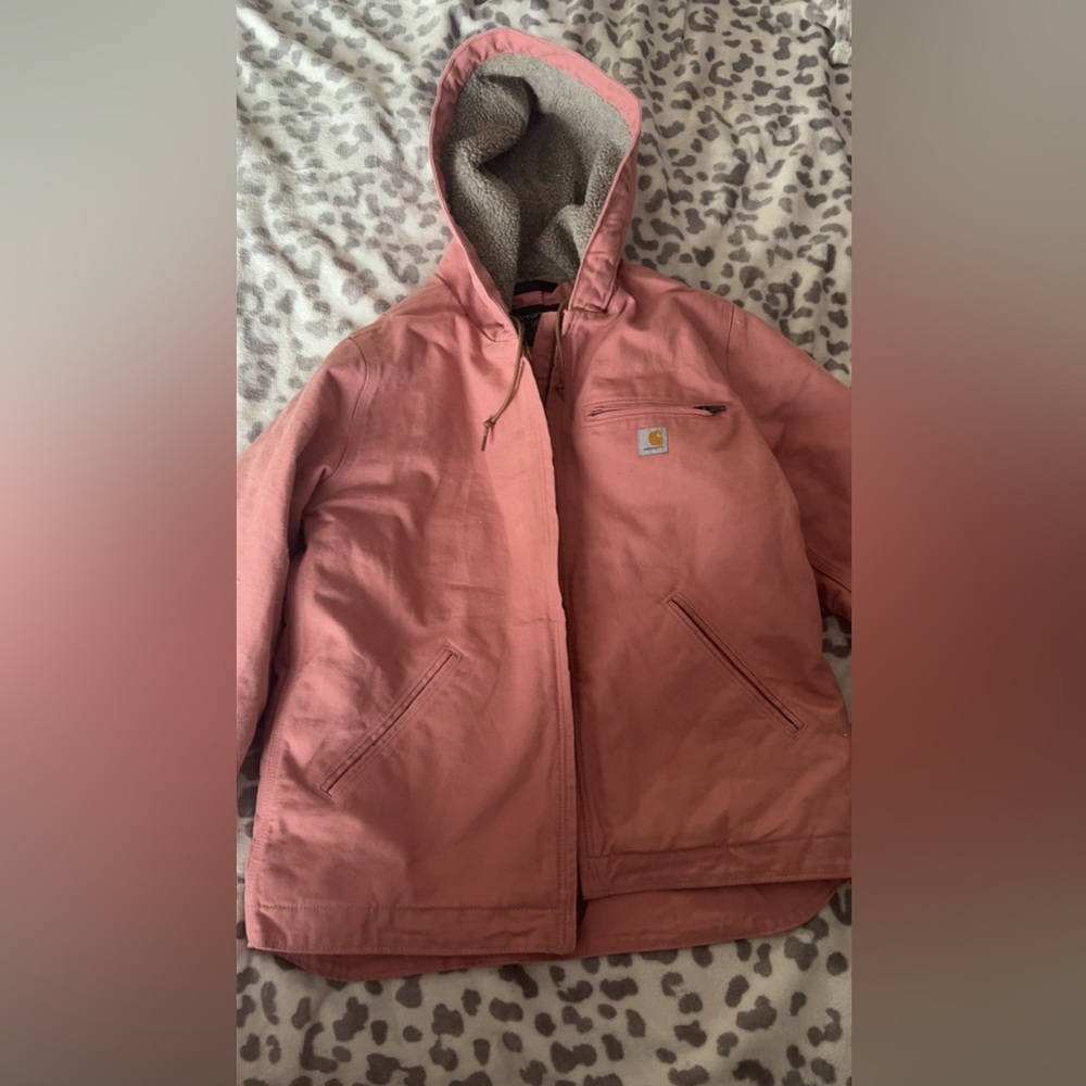 Dusty Pink Hooded Carhartt Jacket~ Woolly Inside~ Never Worn